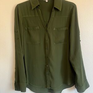 Express Olive Green Button Down Shirt